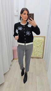 Cardigan Fiorellino Nero